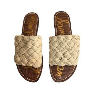 Sam Edelman Womens Griffin Sz 9 Ivory Basket Weave Sandals NWOB